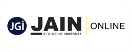 Jain University Online logo with JGI and DEEMED-TO-BE UNIVERSITY text for distance education