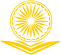 Yellow academic emblem with torch symbol representing distance education learning and higher education