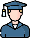 Graduation cap avatar icon representing online learning and distance education admissions