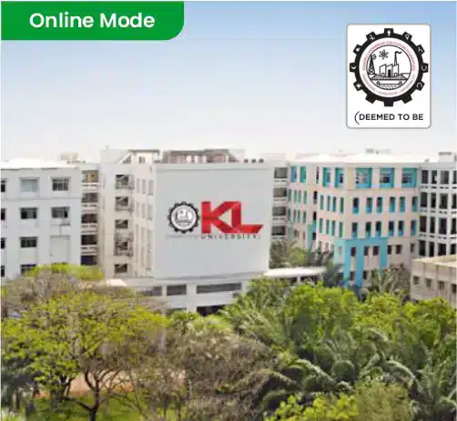 KL University campus with “Online Mode” badge for distance education and online learning admissions